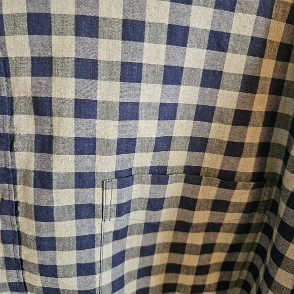 J. Crew Men Size XL Slim Fit Stretch Button Up Shirt Check Retro Organic Cotton - Picture 3 of 9